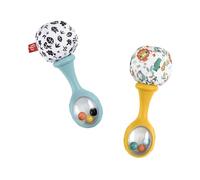 Fisher-Price Rattle ‘n Rock Maracas Baby Rattle Sensory Toys for Newborn Babies Ages 3 Months and Older, HMF34