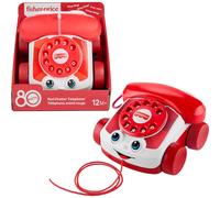 Fisher-Price Baby Toy Red Chatter Telephone, Mattel 80th Anniversary Edition Pull-Along Activity for Infants & Toddlers Ages 1+ Years, JGG97