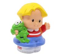 Fisher-Price Replacement Part for Collectible Little People Airport School Zoo Train or Dollhouse Family Playset 77604 - Replacement Blonde Boy Eddie Figure - Backpack and Frog