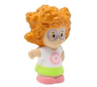 Fisher-Price Replacement Part for Collectible Little People School Bus Playground Dollhouse Playset Y8196 - Replacement Curly Red Ginger Hair Glasses Sofie Figure Wearing White & Green Outfit