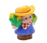 Fisher-Price Replacement Part for Collectible Little People Stable Barn Animal Sounds Farm Playset 77973 - Replacement Farmer Jed Figure in Straw Hat Holding Corn and Apple