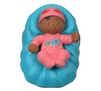 Fisher-Price Replacement Part Little People Big Helpers Family Dollhouse Playset FRM74 - Replacement African-American Baby Figure in Blue Basket and Pink Outfit