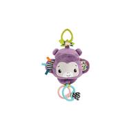 Fisher-Price Baby Stroller Toy Sing & Go Purple Monkey Musical Sensory Plush with Crinkle & Clackers for Newborns from Birth+, JBG94