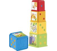 Fisher-Price Stack & Explore Blocks, set of 5, baby stacking and nesting toys, for infants ages 6 months and up, CDC52