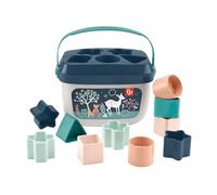 Fisher-Price Baby\'s First Blocks - Navy Fawn, Set of 10 Blocks for Stacking and Sorting Play for Infants Ages