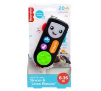 Fisher-Price Laugh & Learn Stream & Learn Remote - UK English Edition, Electronic Pretend Toy with Educational Content for Infants and Toddlers, HHH28