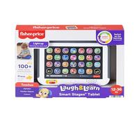 Fisher-Price Toddler Learning Toy Laugh & Learn Smart Stages Tablet Pretend Computer with Music & Lights for Ages 1+ Years, UK English Version, JNH90