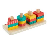 Fisher-Price Toddler Sorting Toy Wooden Shape Stacker 13 Wood Piece Ages 2+ Year