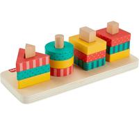 Fisher-Price Toddler Sorting Toy Wooden Shape Stacker 13 Wood Pieces for Fine M