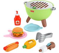 Fisher-Price Toddler Toys Friendship Forest Activity Grill, 14-Piece Food Playset for Pretend Play Preschool Kids Ages 2+ Years, JLB82
