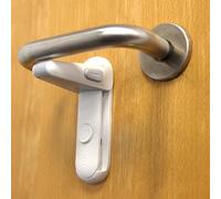 Fisher-Price White Baby Safety Door Lever Lock - Childproof Handle Lock with Secure Sliding Mechanism - Easy Fit Door Lock for Babies and Toddlers