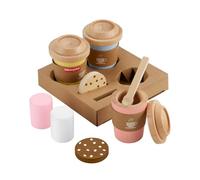 Fisher-Price Wood Pretend Play Toy Coffee To Go Café Set, 15-Piece Wooden Playset with Cups & Food for Preschool Kids Ages 3+ Years, HXT85