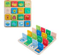 Fisher-Price Wood Preschool Toy Lift & Reveal Board, Early Learning Activity for Fine Motor Developmental Play Kids Ages 3+ Years