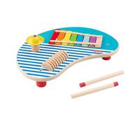 Fisher-Price Wood Toddler Toy Musical Table, 3-Piece Wooden Percussion Instrument for Developmental Play Kids Ages 2+ Years, HXT91