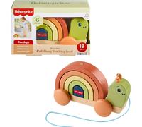 Fisher-Price Wood Toddler Toy Pull-Along Stacking Snail Tiny Garden 6-Piece Wooden Activity for Motor Skill Development Kids Ages 18+ Months (Amazon