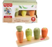 Fisher-Price Wood Toddler Toy Veggie Stacker Tiny Garden Wooden Sorting & Stacking Activity for Preschool Kids Ages 18+ Months (Amazon Exclusive)