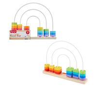 Fisher Price Wooden Rainbow Bead Bar Educational Toy