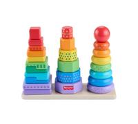 Fisher-Price Wooden Toddler Toy Stackable Shape Sorter 26 Wooden Pieces for Ages 18 Months +