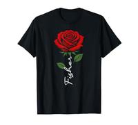 Fisher Red Flower Art First Name for Men Kids Boys T-Shirt