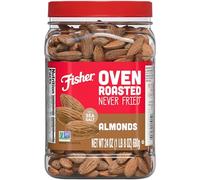 Fisher Snack Oven Roasted Never Roasted Almonds 24 Ounces Made with Sea Salt, GMO Free, No Oils, Artificial Ingredients or Preservatives