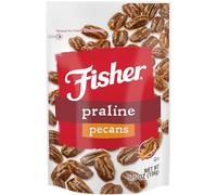 FISHER Snack Praline Pecans Stand-Up, Resealable Bag, 5.5 oz