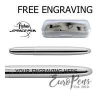 Fisher Space Pen Bullet CHROME Ball Pen - Personalised ENGRAVED Gift