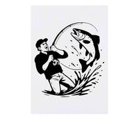 'Fisherman Big Catch' Temporary Tattoo - Water Resistant, Skin-Safe, Non-Toxic Transfer (TO00086225)