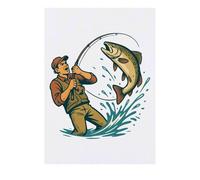 'Fisherman Big Catch' Temporary Tattoo - Water Resistant, Skin-Safe, Non-Toxic Transfer (TO00086227)