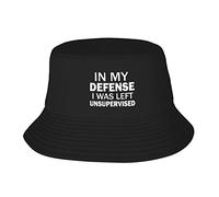 Fisherman Cap in My Defense I was Left for Unsupervised Bucket Sun Hat Unisex Sun Protective Hat Sunscreen Fishing Hat for Summer Girls Activities