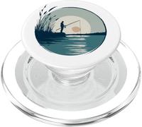 Fisherman Fishing Sitting Under the sun Drawing PopSockets PopGrip for MagSafe