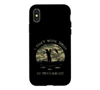 Fisherman, I can't work today my arm in a cast Camo Fishing Case for iPhone X/XS