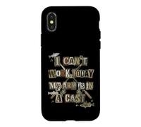 Fisherman, I can't work today my arm in a cast Camo Fishing Case for iPhone X/XS