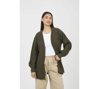 Fisherman Knit Dropped Shoulder Cardigan Brave Soul Dark Olive S