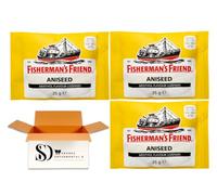 Fisherman’s Friend Aniseed Menthol Lozenges 3 x 25g - Extra Strong Throat Sweets | Classic Aniseed Cooling Pastilles Multipack