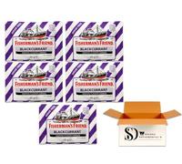 Fisherman’s Friend Blackcurrant Lozenges Sugar Free 5 x 25g - Strong Menthol Throat Sweets | Fruity Blackcurrant Flavour Sugar-Free Pastilles Value Multipack