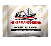 Fisherman’s Friend Honey & Lemon Lozenges, Sugar Free Extra Strong Menthol Throat Lozenges, Pack of 24 (25g)