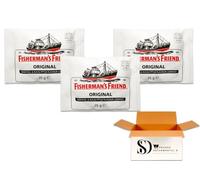 Fisherman’s Friend Original Cough Lozenges 3 x 25g - Menthol Cough Drops for Maximum Sore Throat Relief, Traditional Breath Freshening Pastilles, Pocket-Sized
