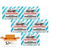 Fisherman’s Friend Original Lozenges No Added Sugar 5 x 25g - Extra Strong Menthol Throat Sweets | Classic Cooling Pastilles Value Multipack