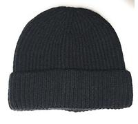 Fisherman Soft Knit Trawler Skull Beanie Hat Vintage Style Men's Woman's Hats (Black)
