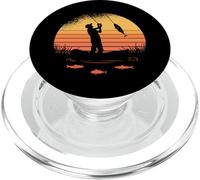Fisherman Sunset catching a fish & view beneath the water PopSockets PopGrip for MagSafe
