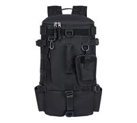 Fisherman's Backpack - Durable Waterproof Survival Backpack with Built in Rod Holder, Large Compartments for Bait Equipment Storage | Spacious Equipment Holder for Ka Trips, Black, Please refer to the