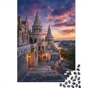 Fisherman's Bastion Jigsaw Puzzle 1000Pc Recycled Paper for Adults Sunset DuskPuzzle Fun And Challenging Home Activity Fun Present & Activity Great Gift Idea 38x26cm/1000pcs