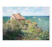 Fisherman's Cottage on the Cliffs at Varengeville Poster by Claude Monet 40 x 30 cm Green Wall art Wall decor