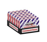 Fisherman's Friend - Pack of 6, 45g Blackcurrant Lozenge Packs, Sugar Free Extra Strong Menthol Throat Lozenges (45g x 6)