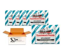 Fisherman's Friend Spearmint Sugar Free Lozenges 5 x 25g - Strong Menthol Throat Sweets | Cool Spearmint Flavour Pastilles Value Multipack