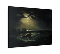 Fishermen at Sea Canvas Wall Art Print - Storm Landscape JMW Turner Prints 24x18inch 60x45cm (Horizontal) / 1.25inch 3.175cm