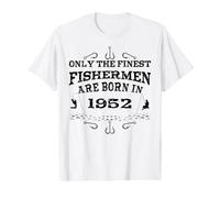 Fishermen Vintage Born 1952 Birthday Accessories Fishing Value Graphic T-Shirt, Men, White, S