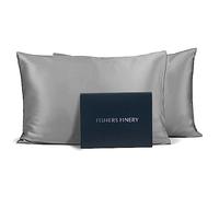 Fishers Finery 25mm 100% Pure Mulberry Silk Pillowcase 2 Pack (Silver Queen 2 Pack)