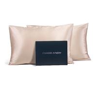 Fishers Finery 25mm 100% Pure Mulberry Silk Pillowcase 2 Pack (Taupe Queen 2 Pack)