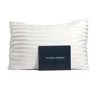 Fishers Finery 25mm 100% Pure Mulberry Silk Pillowcase (White Stripe Queen)